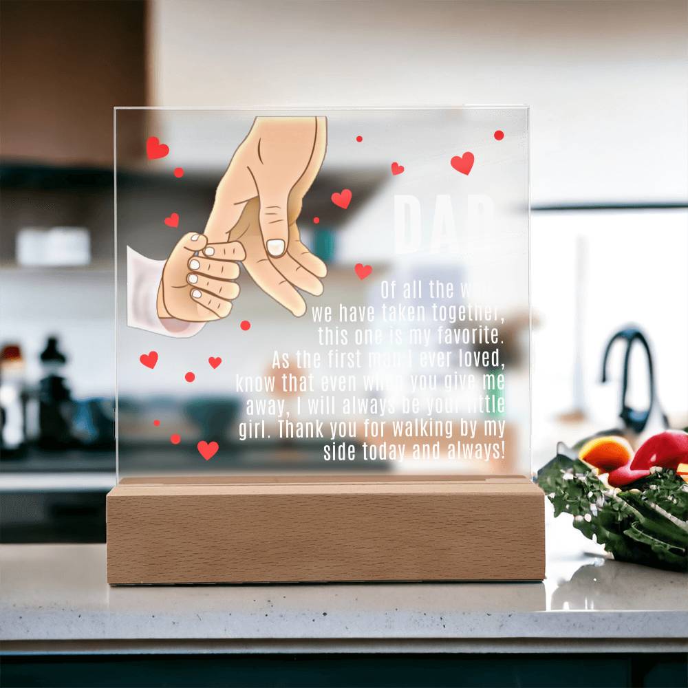 Dad Plaque, Acrylic Square Plaque, Gift for Father