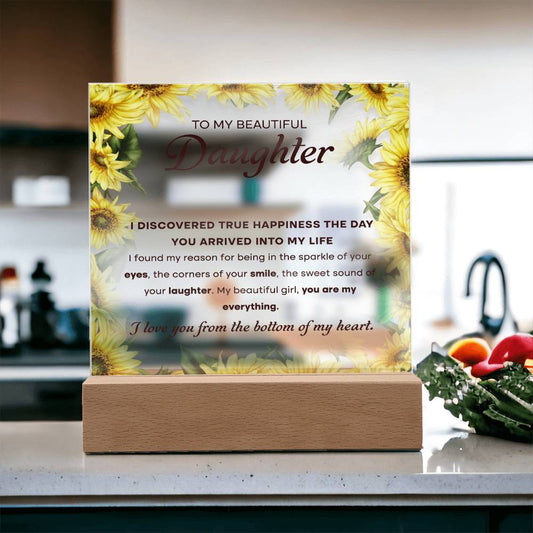 To My Beautiful Daughter, Acrylic Square Plaque