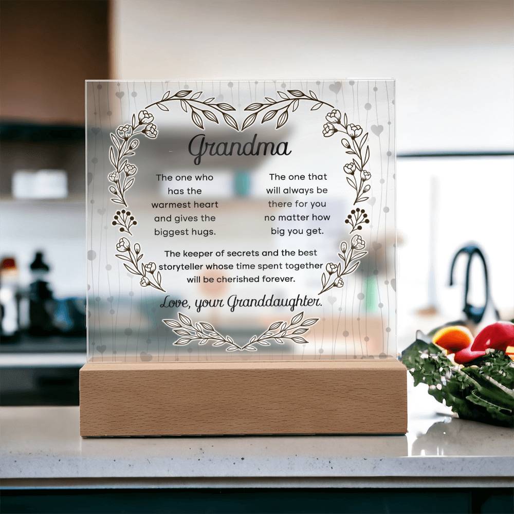 To My Grandma, Acrylic Square Plaque