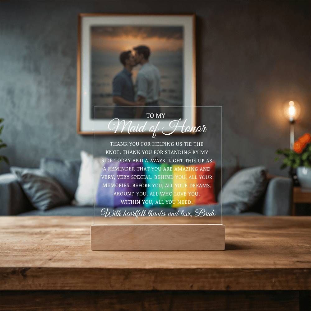 To My Maid of Honor, Acrylic Plaque