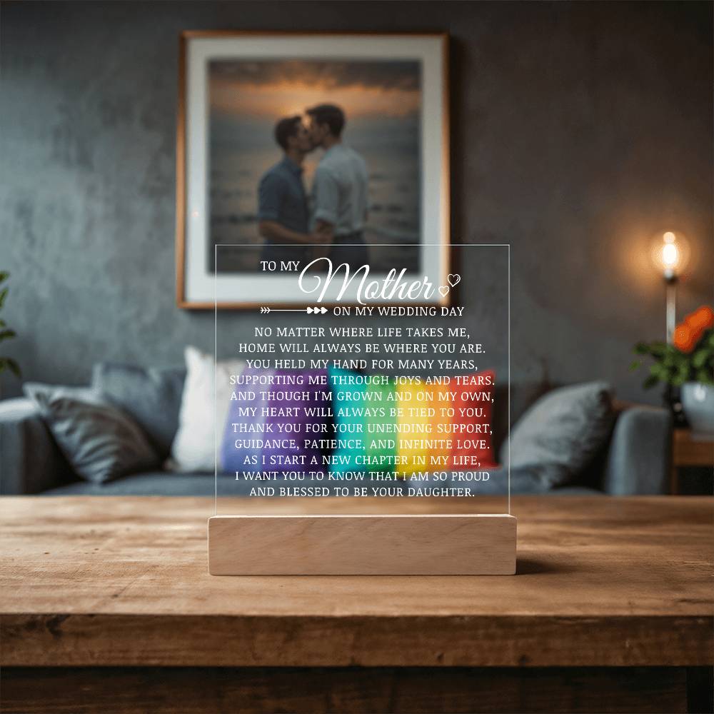 To My Mother on My Wedding Day, Acrylic Plaque