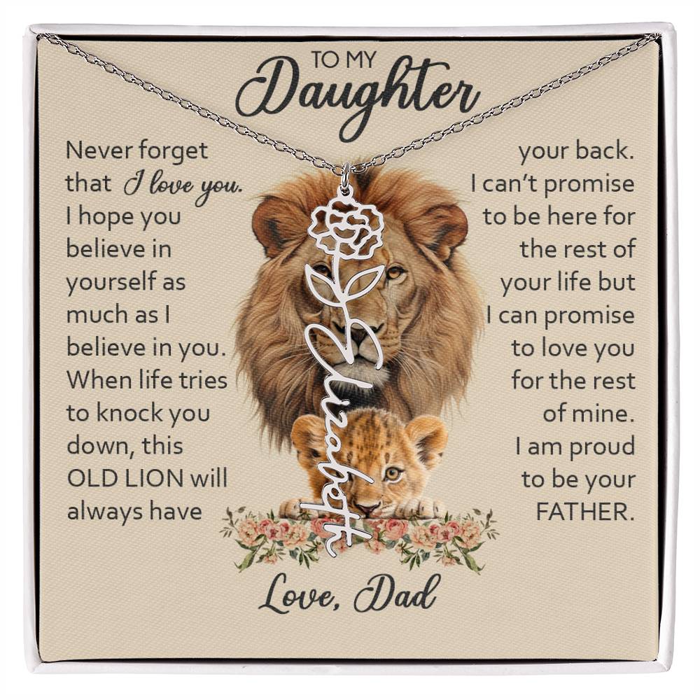 To My Daughter, Birth Flower Name Necklace