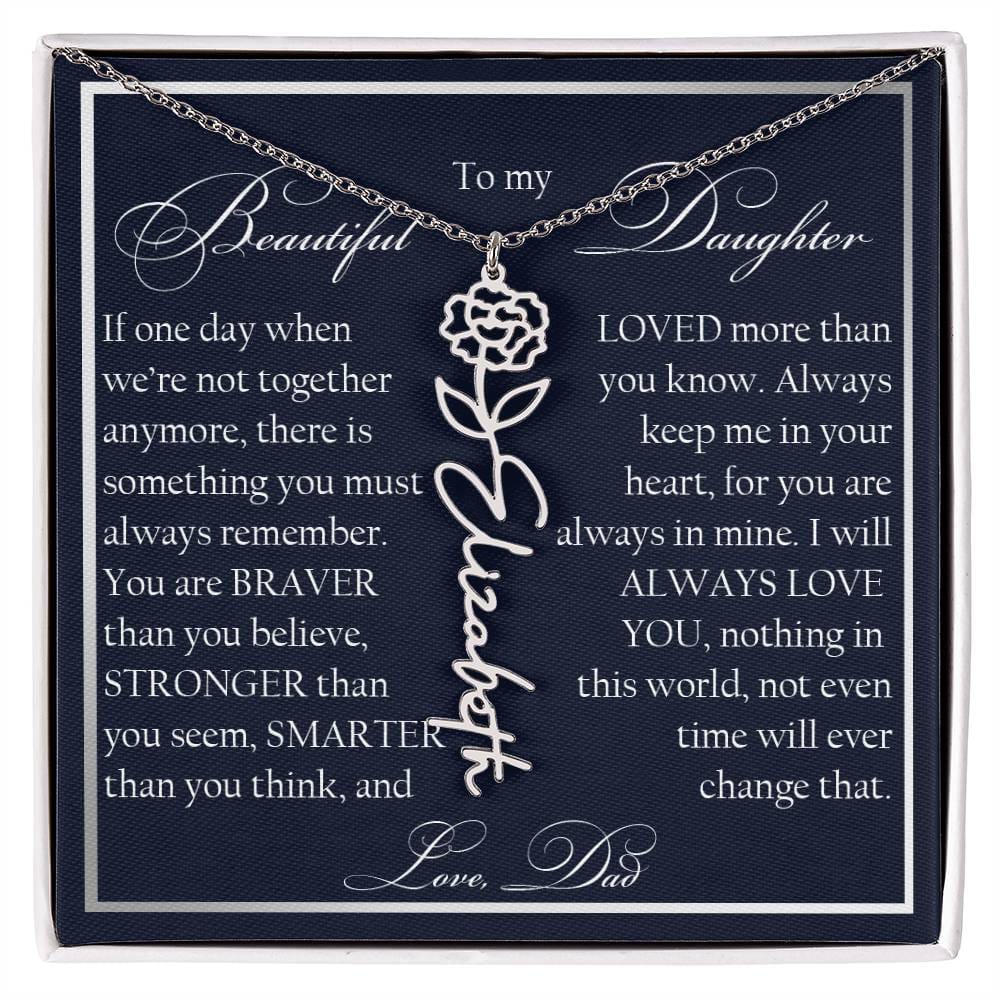 To My Beautiful Daughter, Name Flower Necklace
