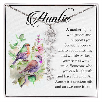 Aunt Gift, Name Flower Necklace