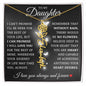 To My Daughter "No Rain No Flowers" Name Necklace
