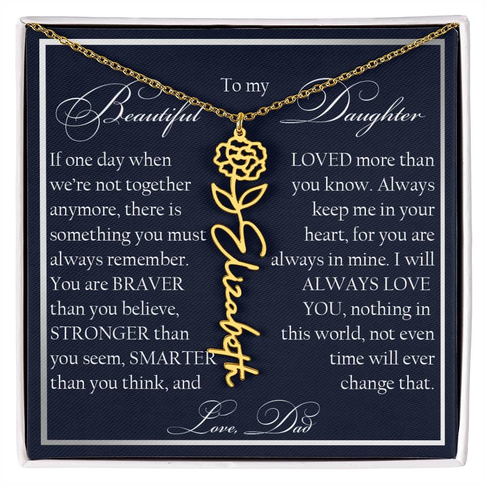 To My Beautiful Daughter, Name Flower Necklace