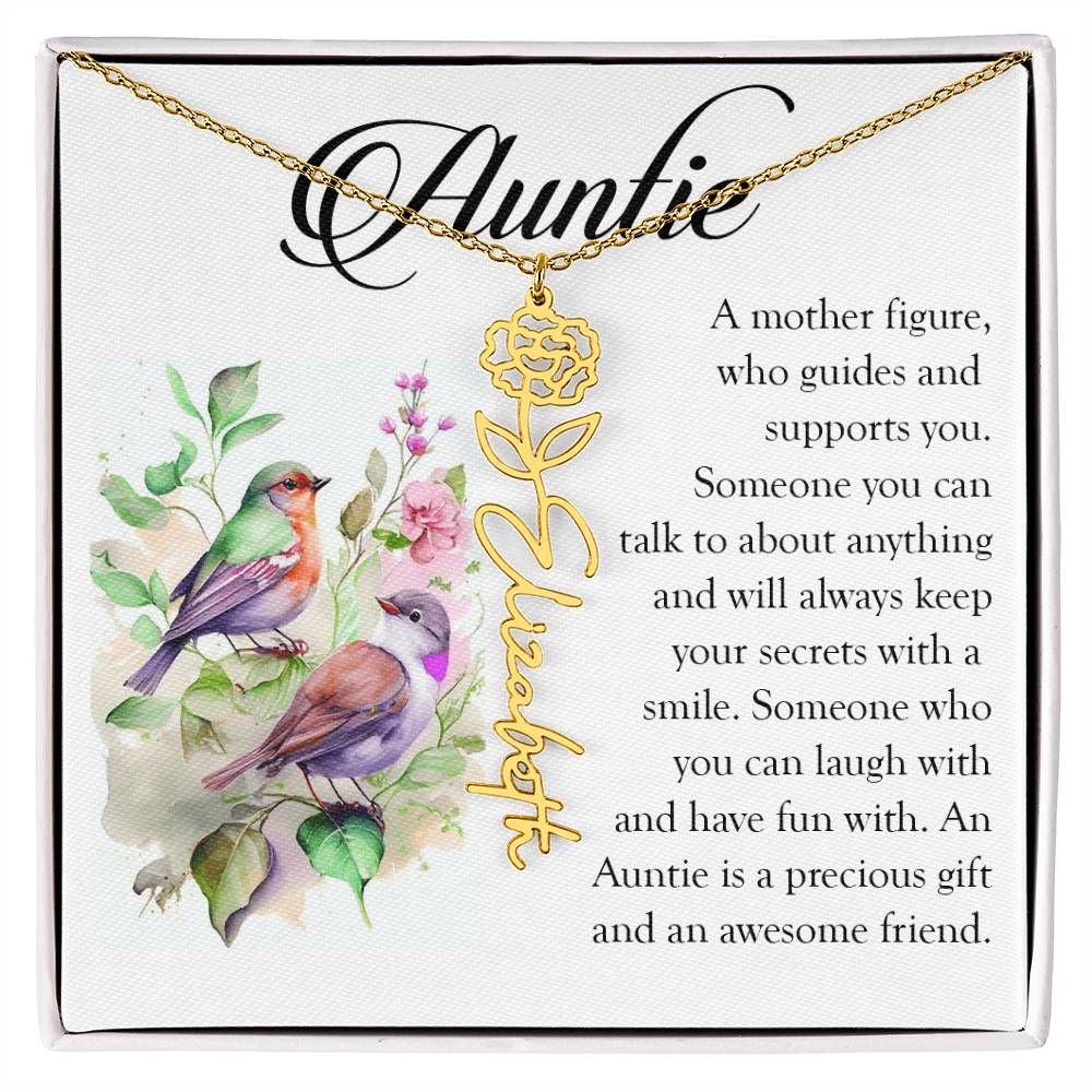 Aunt Gift, Name Flower Necklace