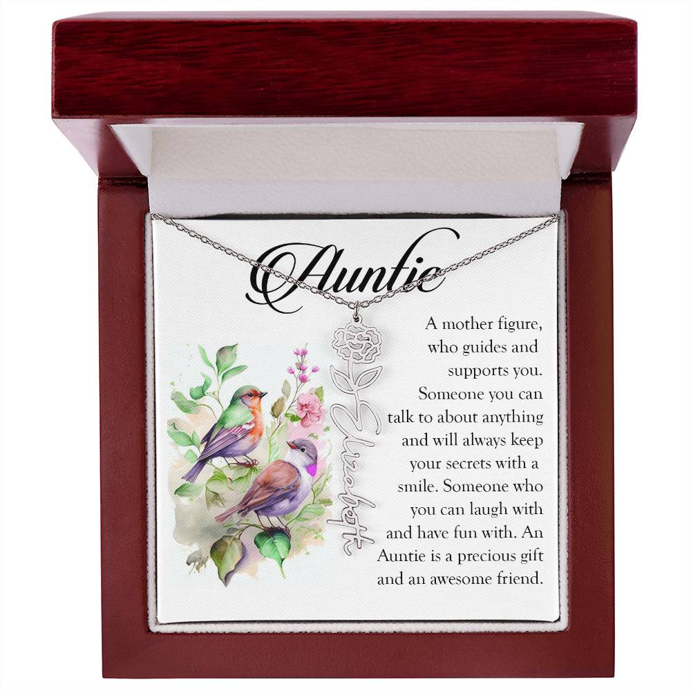 Aunt Gift, Name Flower Necklace