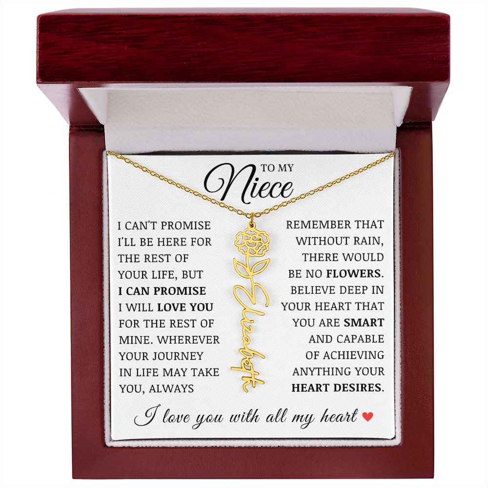 Niece Name Flower Necklace