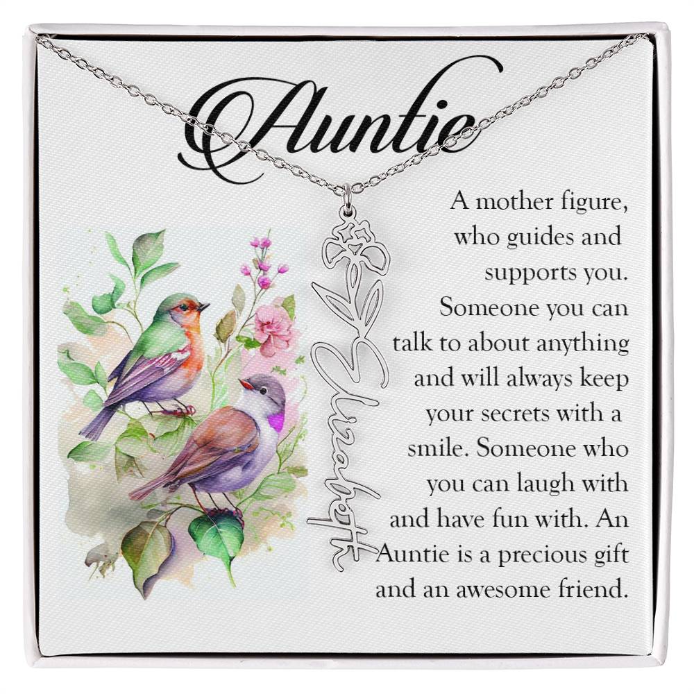 Aunt Gift, Name Flower Necklace