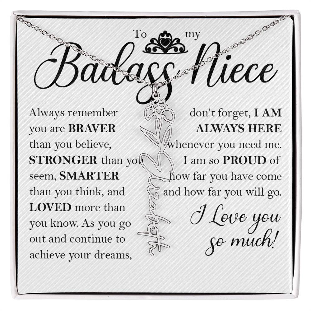 Nice Gift, Name Flower Necklace