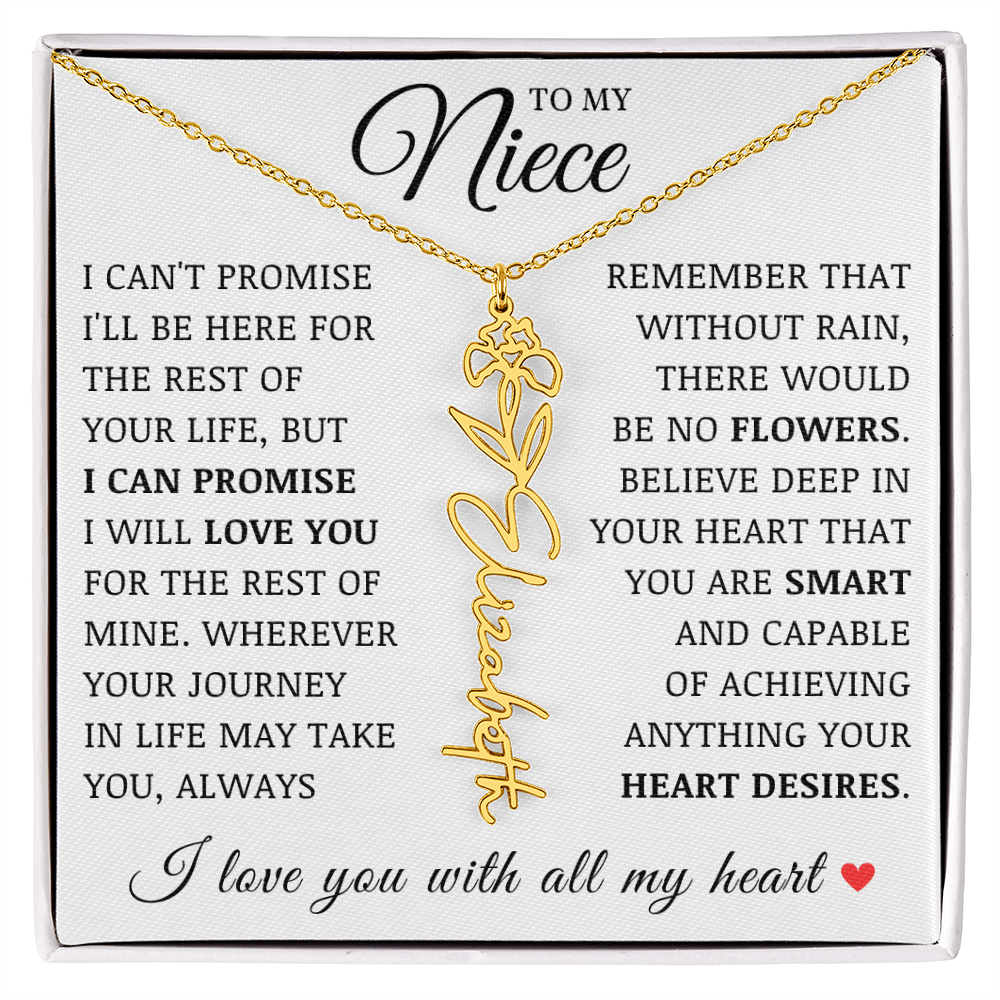 Niece Name Flower Necklace