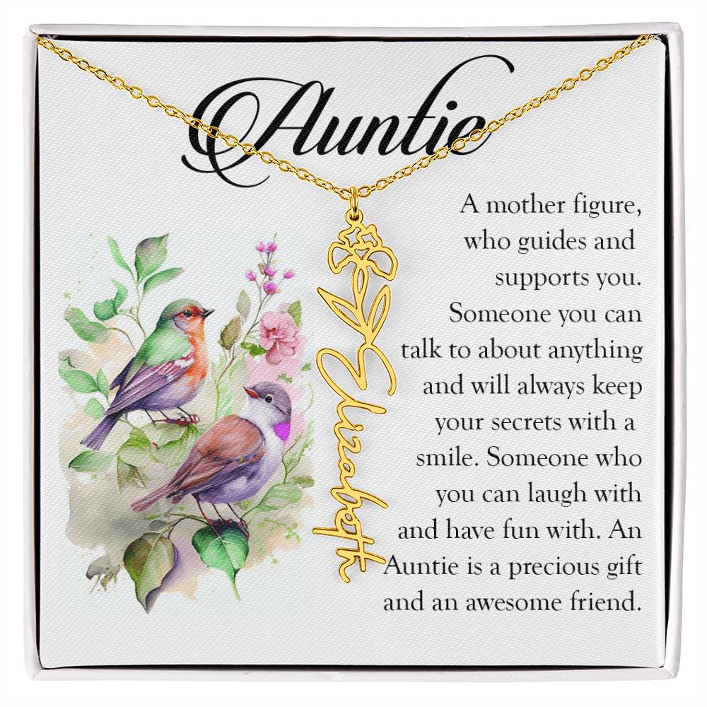 Aunt Gift, Name Flower Necklace