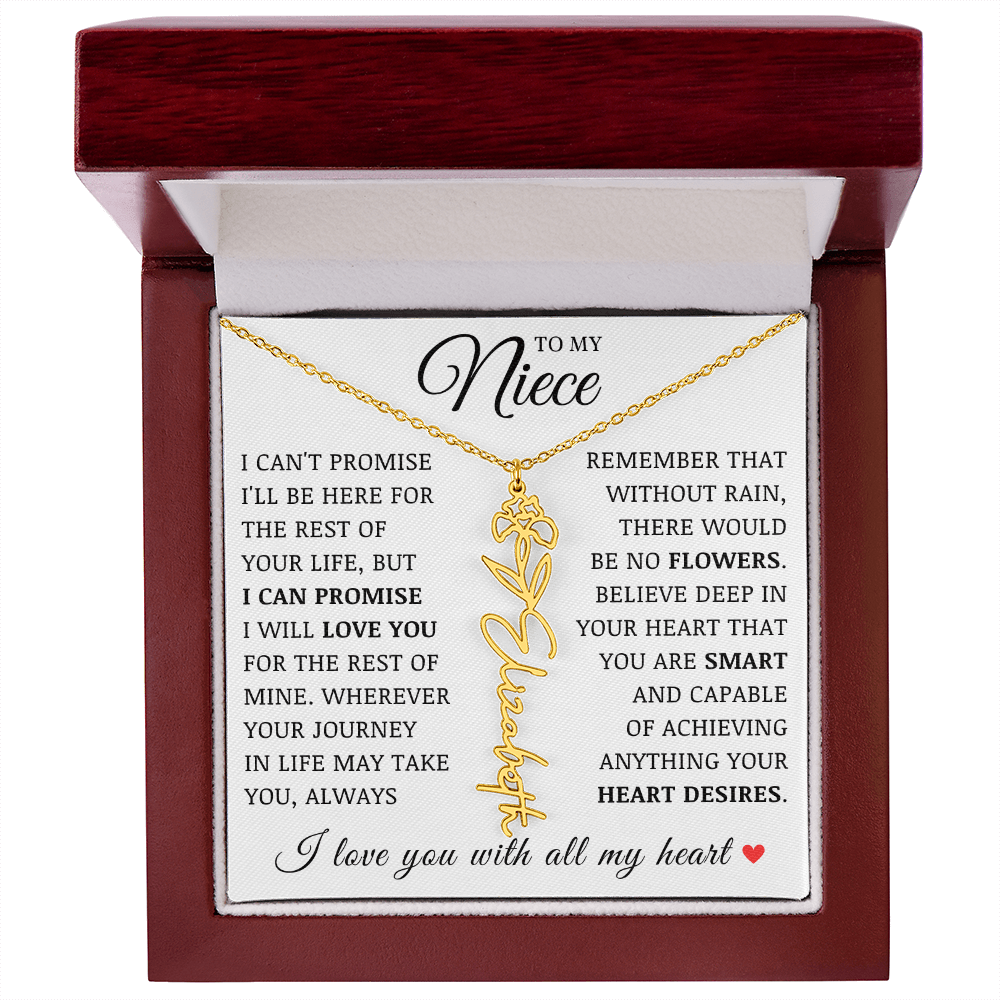 Niece Name Flower Necklace