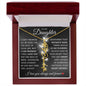 To My Daughter "No Rain No Flowers" Name Necklace