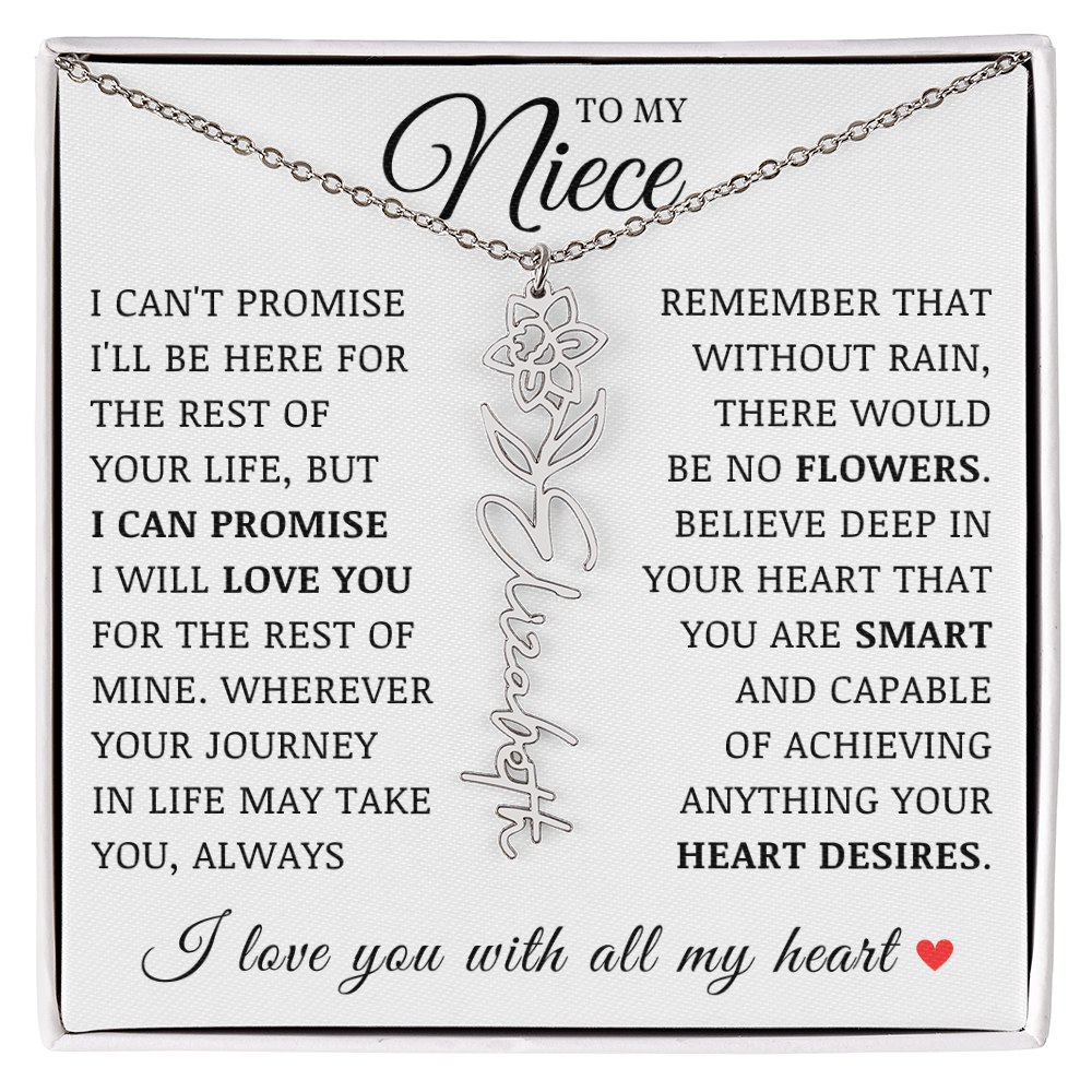 Niece Name Flower Necklace
