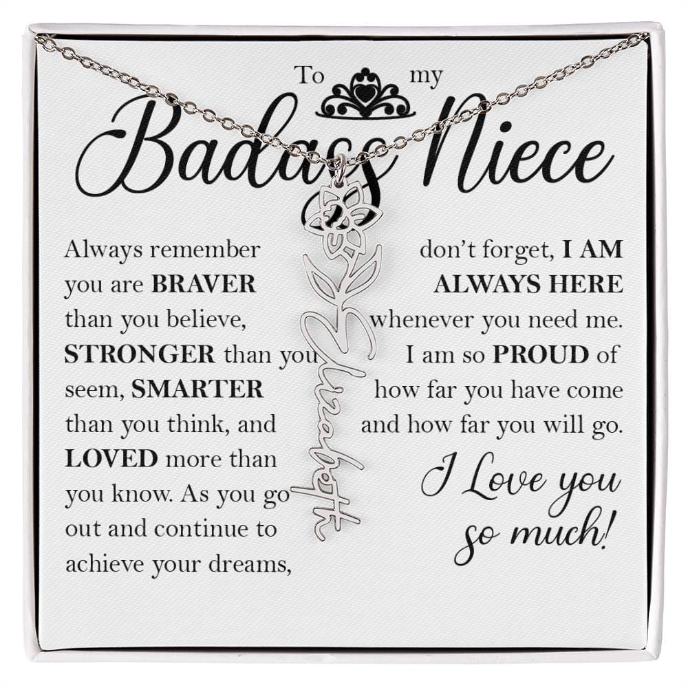 Nice Gift, Name Flower Necklace