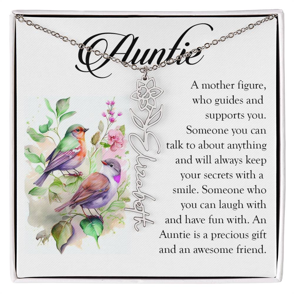 Aunt Gift, Name Flower Necklace
