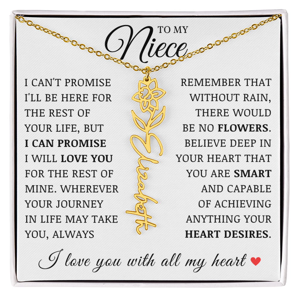Niece Name Flower Necklace