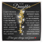 To My Daughter "No Rain No Flowers" Name Necklace