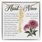 Aunt and Niece Gift, Name Flower Necklace