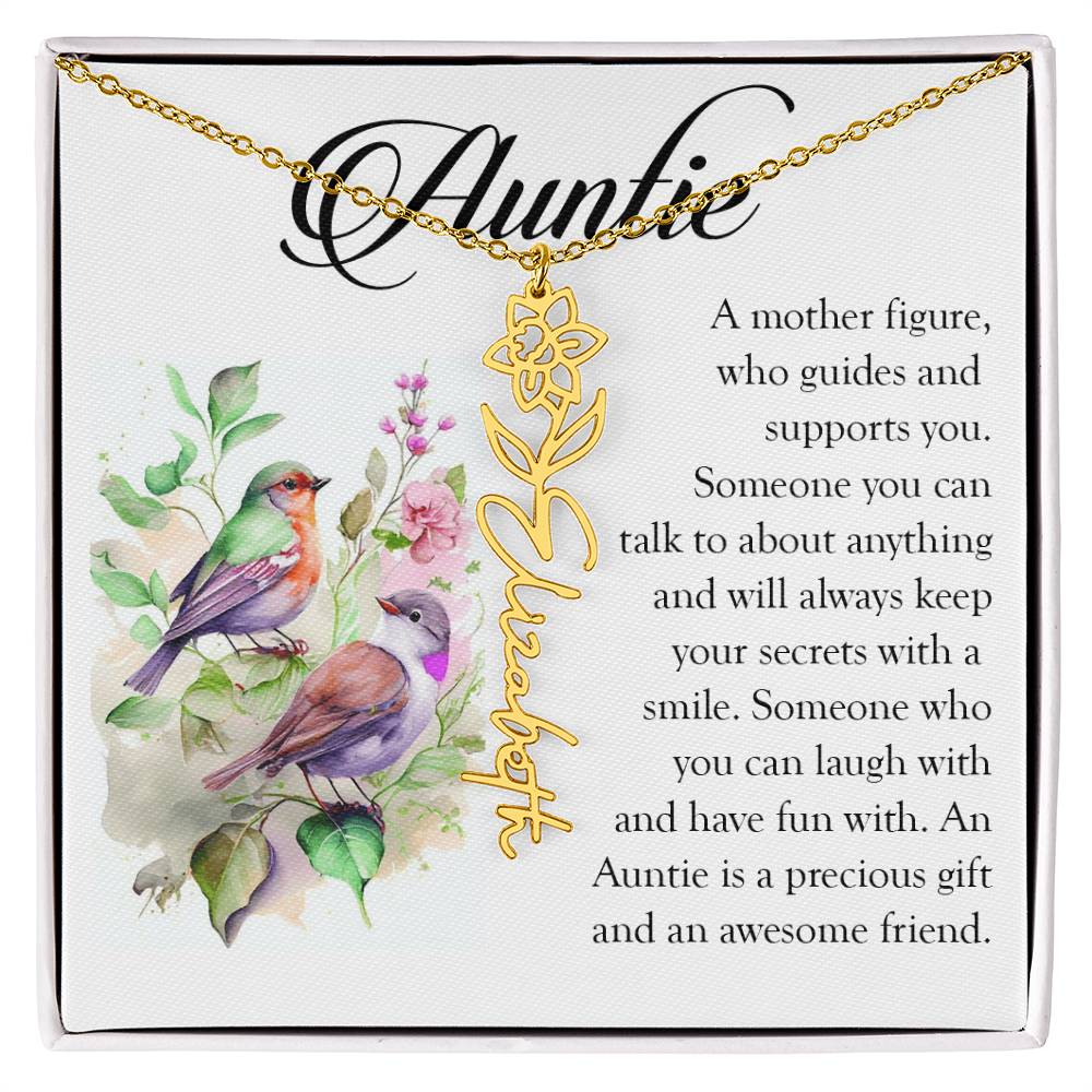 Aunt Gift, Name Flower Necklace
