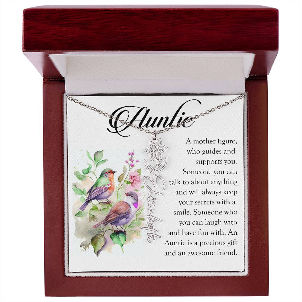Aunt Gift, Name Flower Necklace