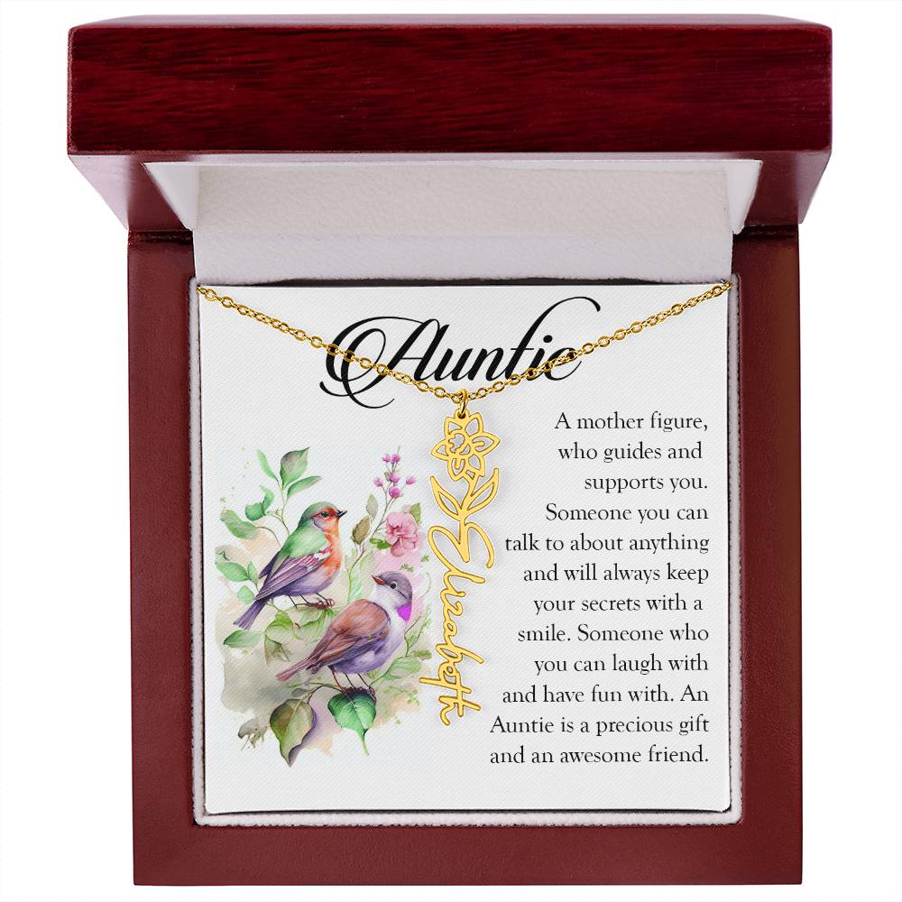 Aunt Gift, Name Flower Necklace