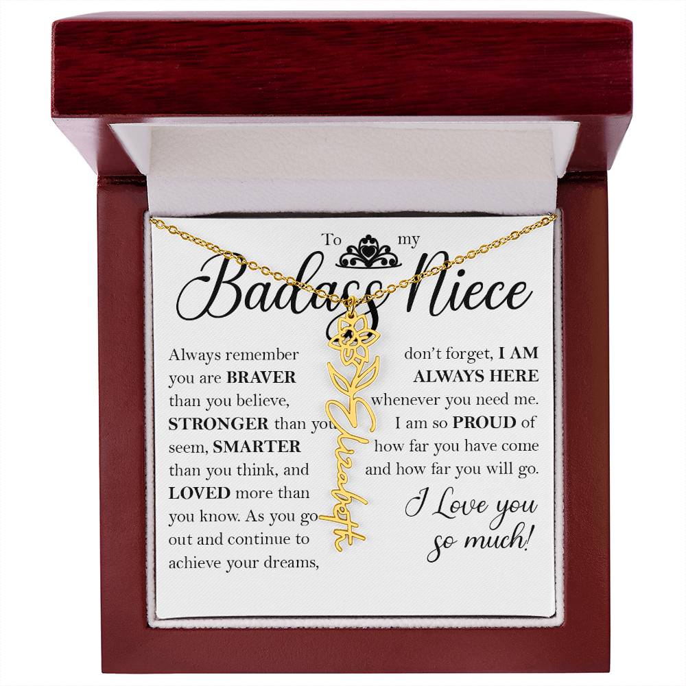 Nice Gift, Name Flower Necklace