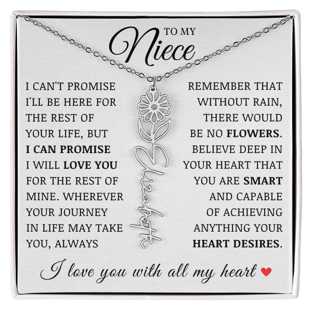 Niece Name Flower Necklace