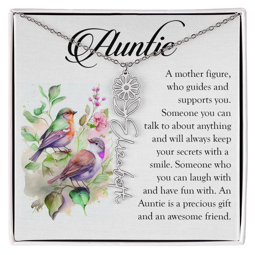 Aunt Gift, Name Flower Necklace
