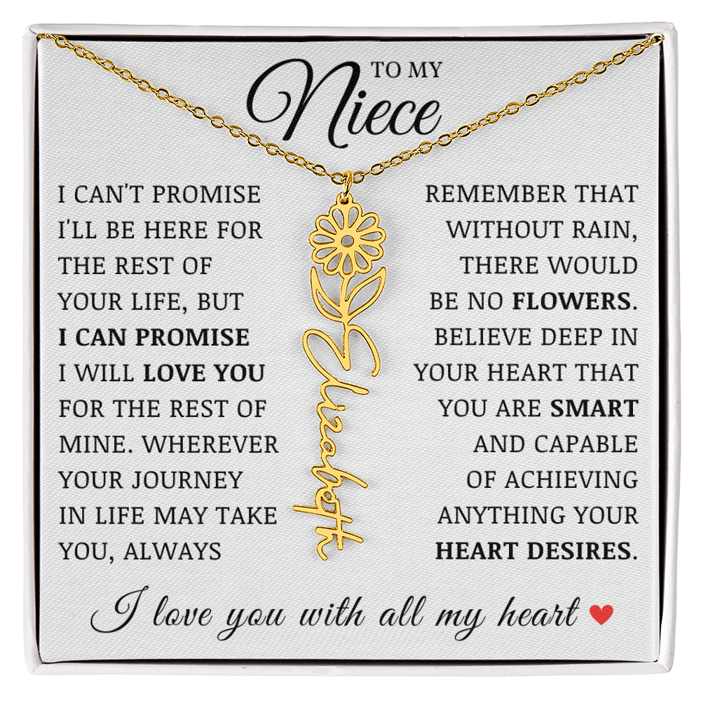 Niece Name Flower Necklace
