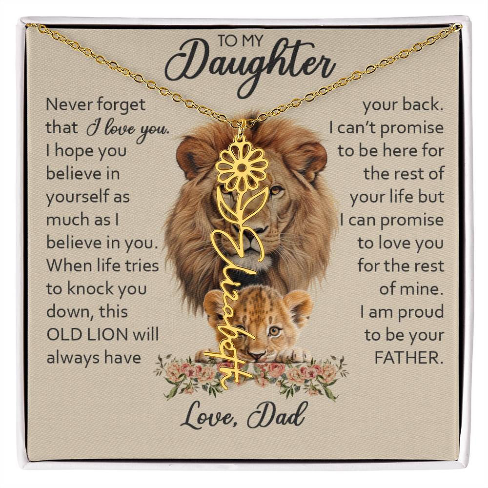 To My Daughter, Birth Flower Name Necklace