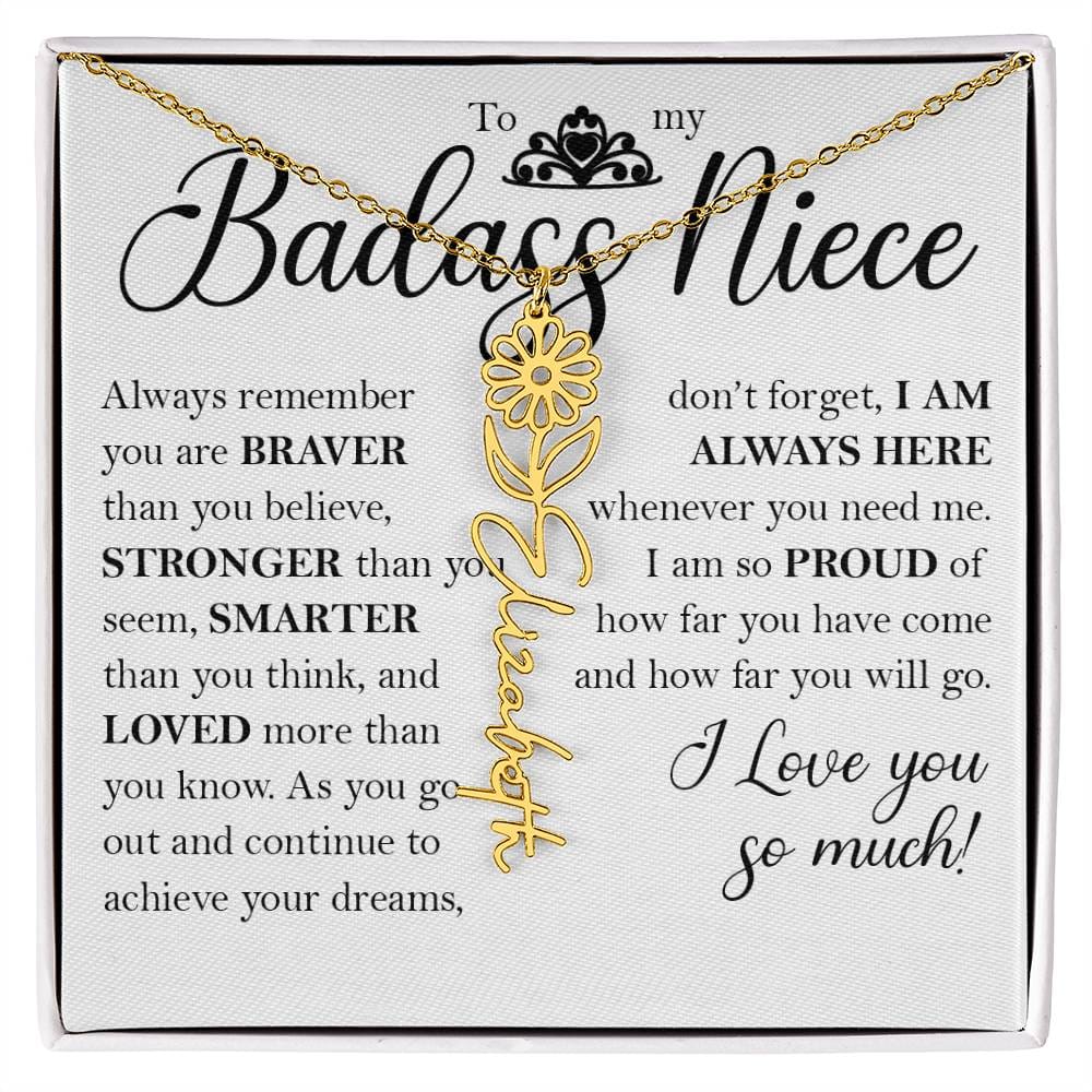 Nice Gift, Name Flower Necklace