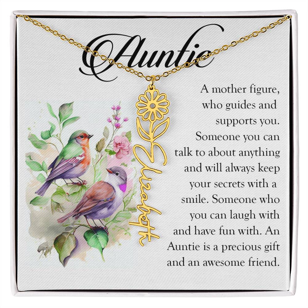 Aunt Gift, Name Flower Necklace