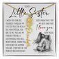 To My Little Sister, Name Flower Necklace