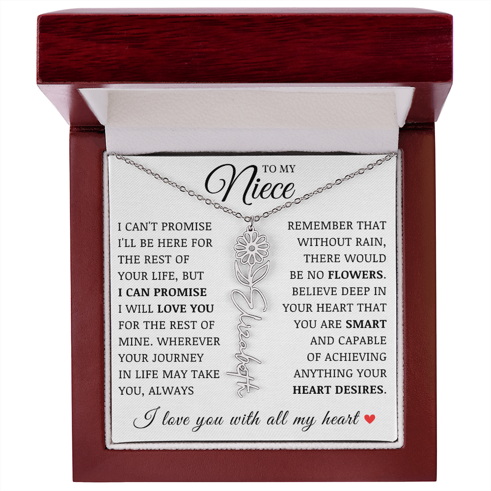 Niece Name Flower Necklace