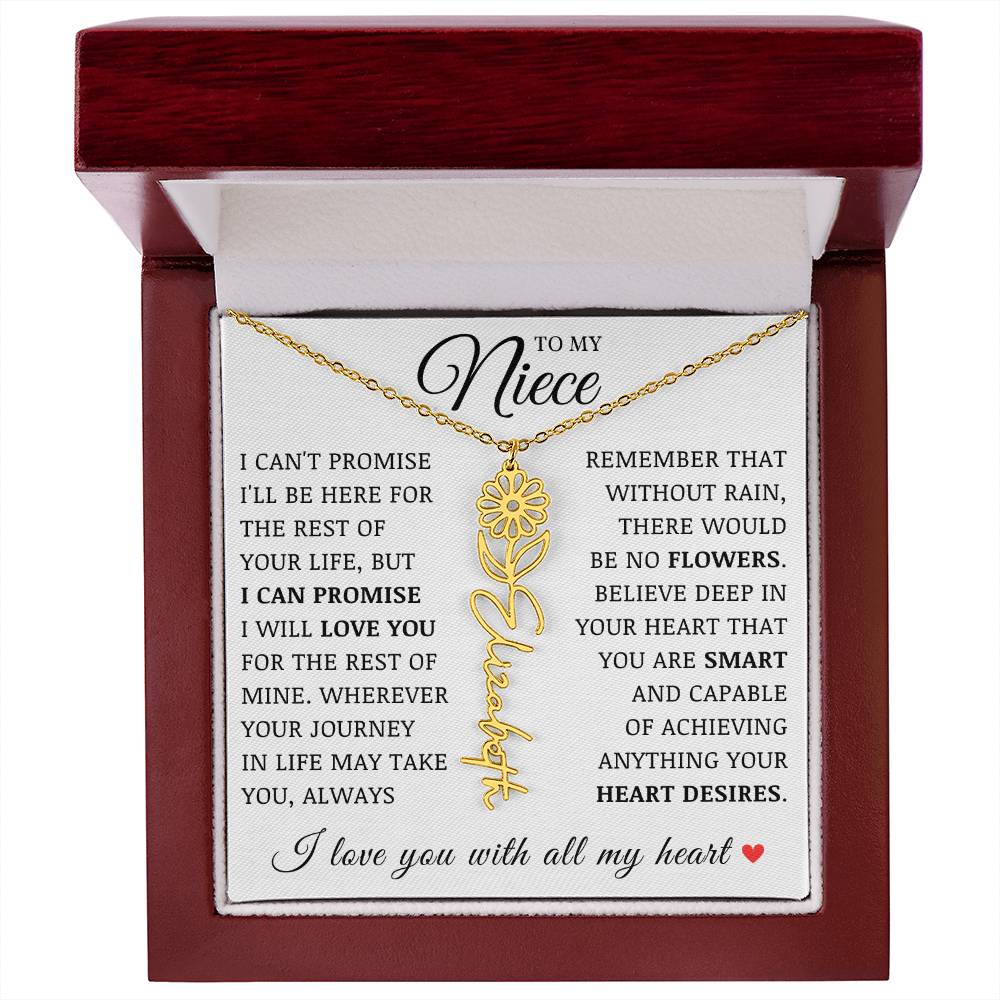 Niece Name Flower Necklace