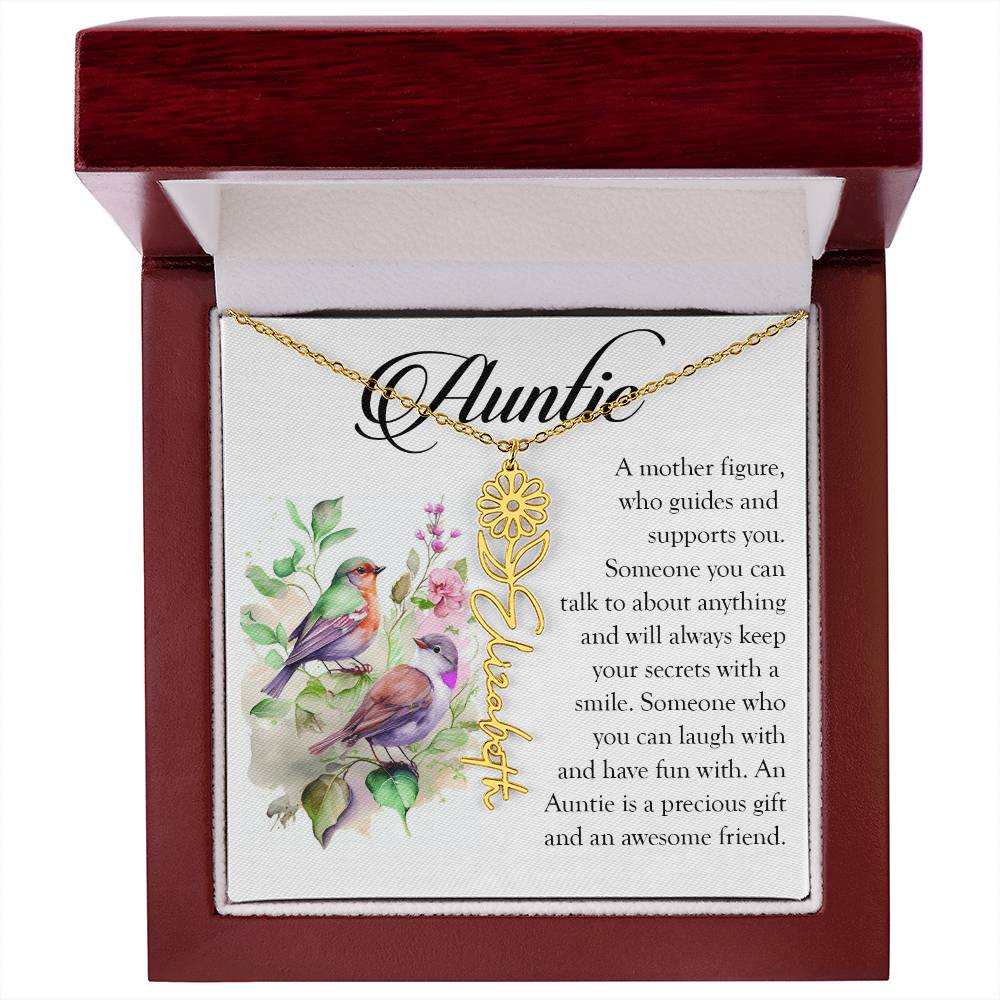 Aunt Gift, Name Flower Necklace