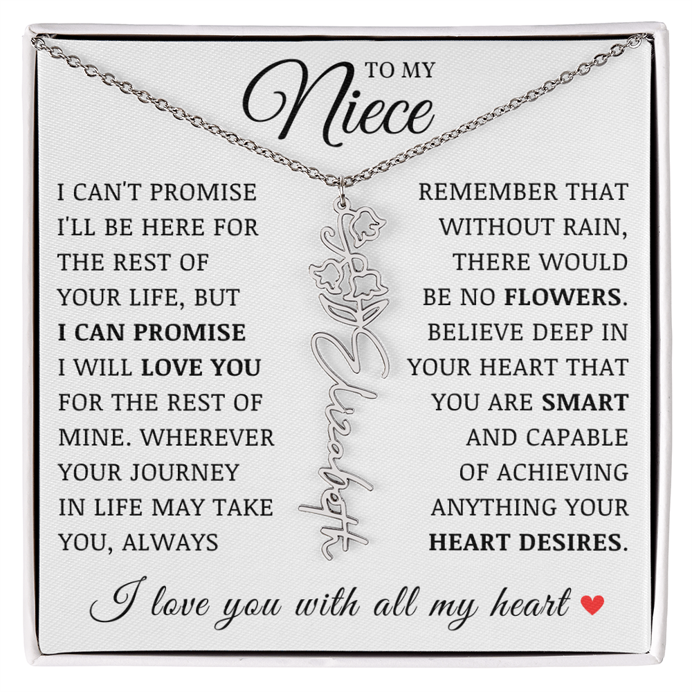 Niece Name Flower Necklace