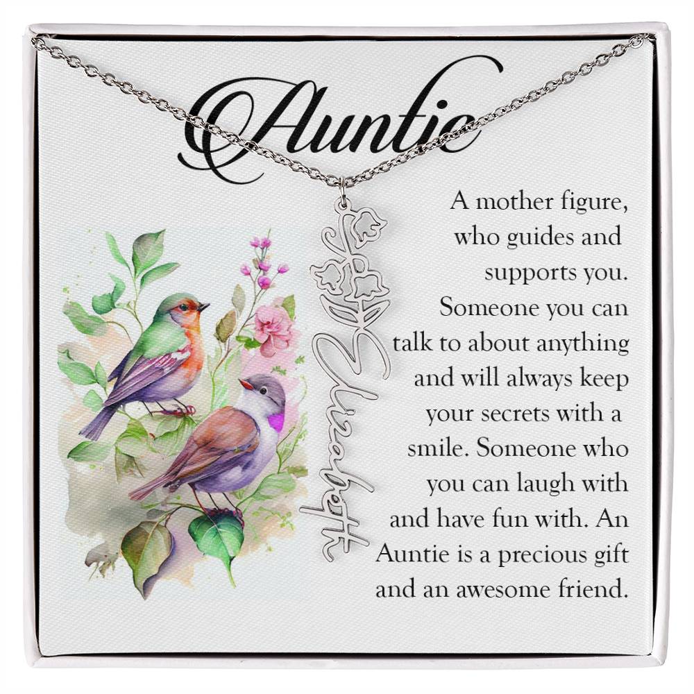 Aunt Gift, Name Flower Necklace