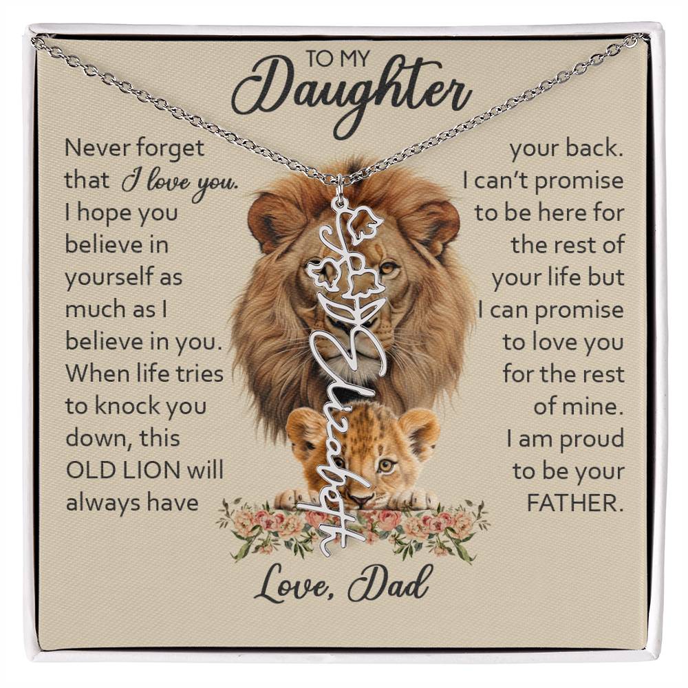 To My Daughter, Birth Flower Name Necklace