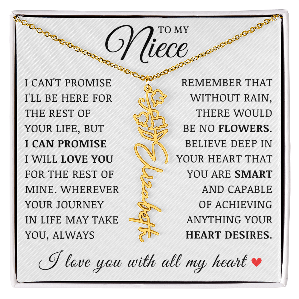Niece Name Flower Necklace