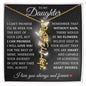 To My Daughter "No Rain No Flowers" Name Necklace
