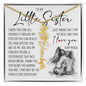 To My Little Sister, Name Flower Necklace