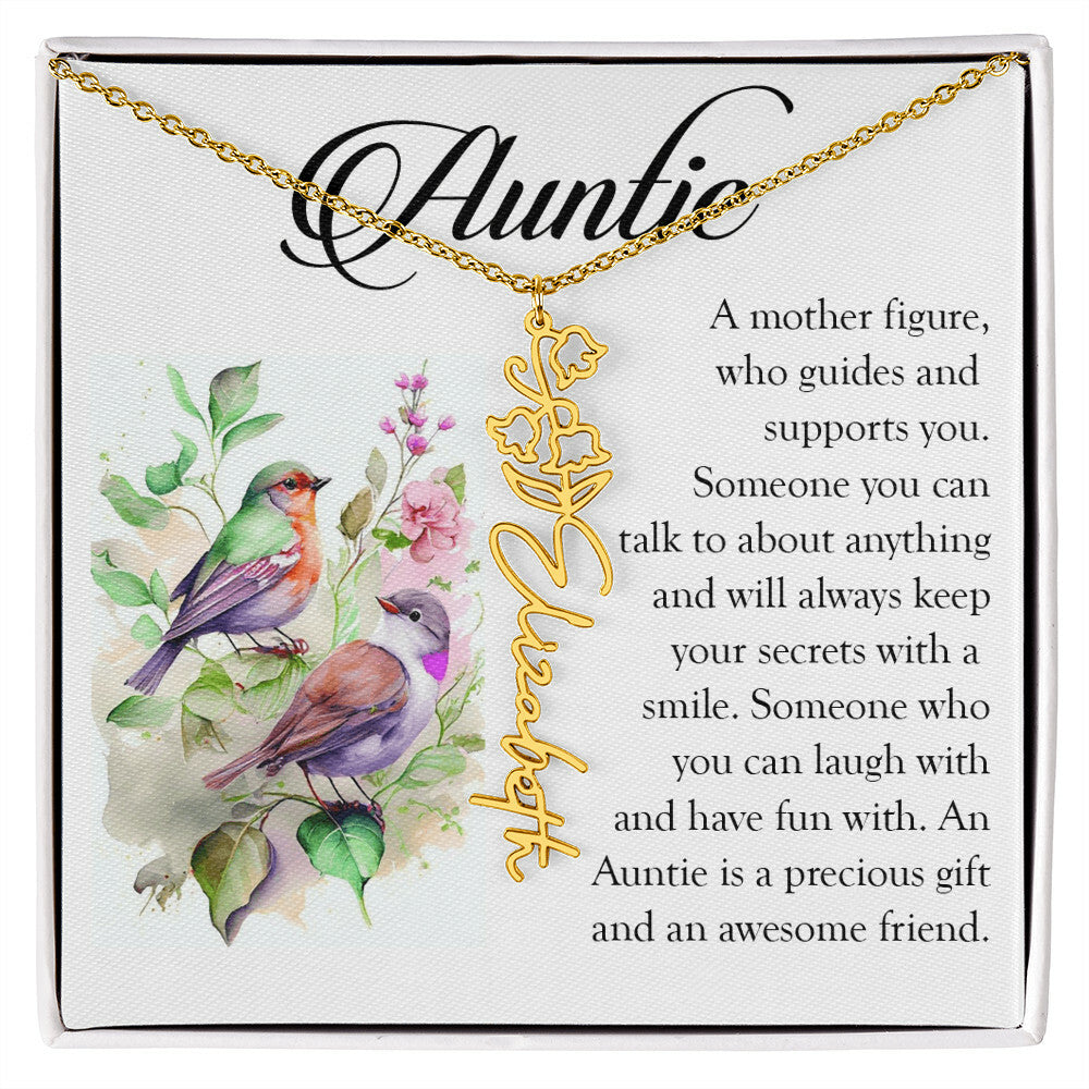 Aunt Gift, Name Flower Necklace