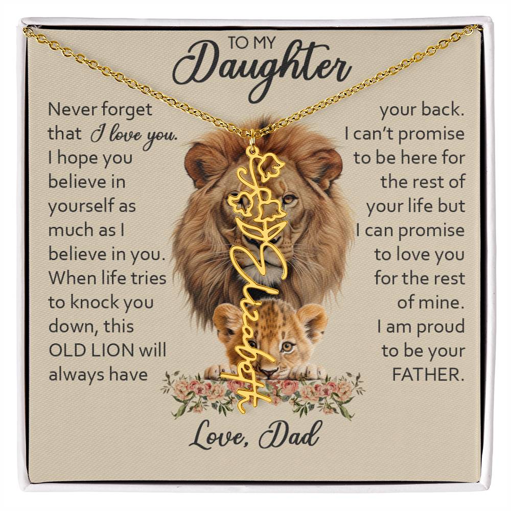 To My Daughter, Birth Flower Name Necklace