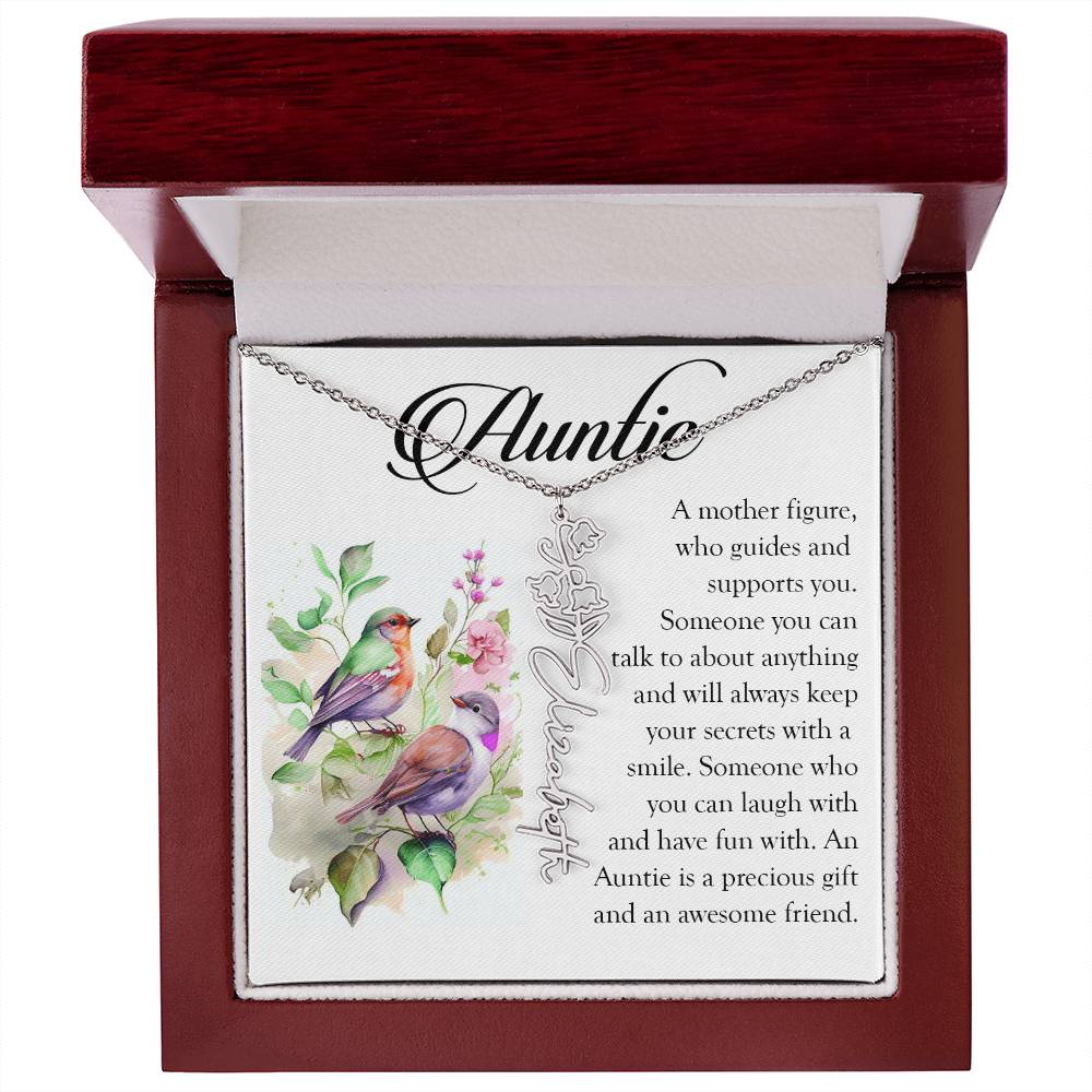 Aunt Gift, Name Flower Necklace