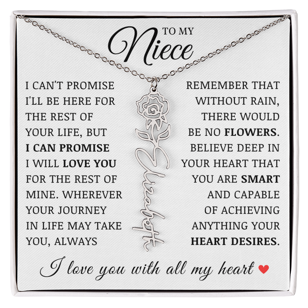 Niece Name Flower Necklace