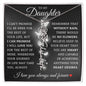 To My Daughter "No Rain No Flowers" Name Necklace